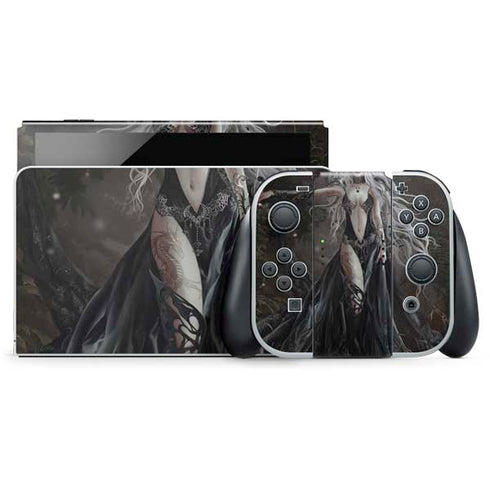 Gothic Princess with Silver Dragon by Nene Thomas Nintendo Switch OLED (2021) Skin